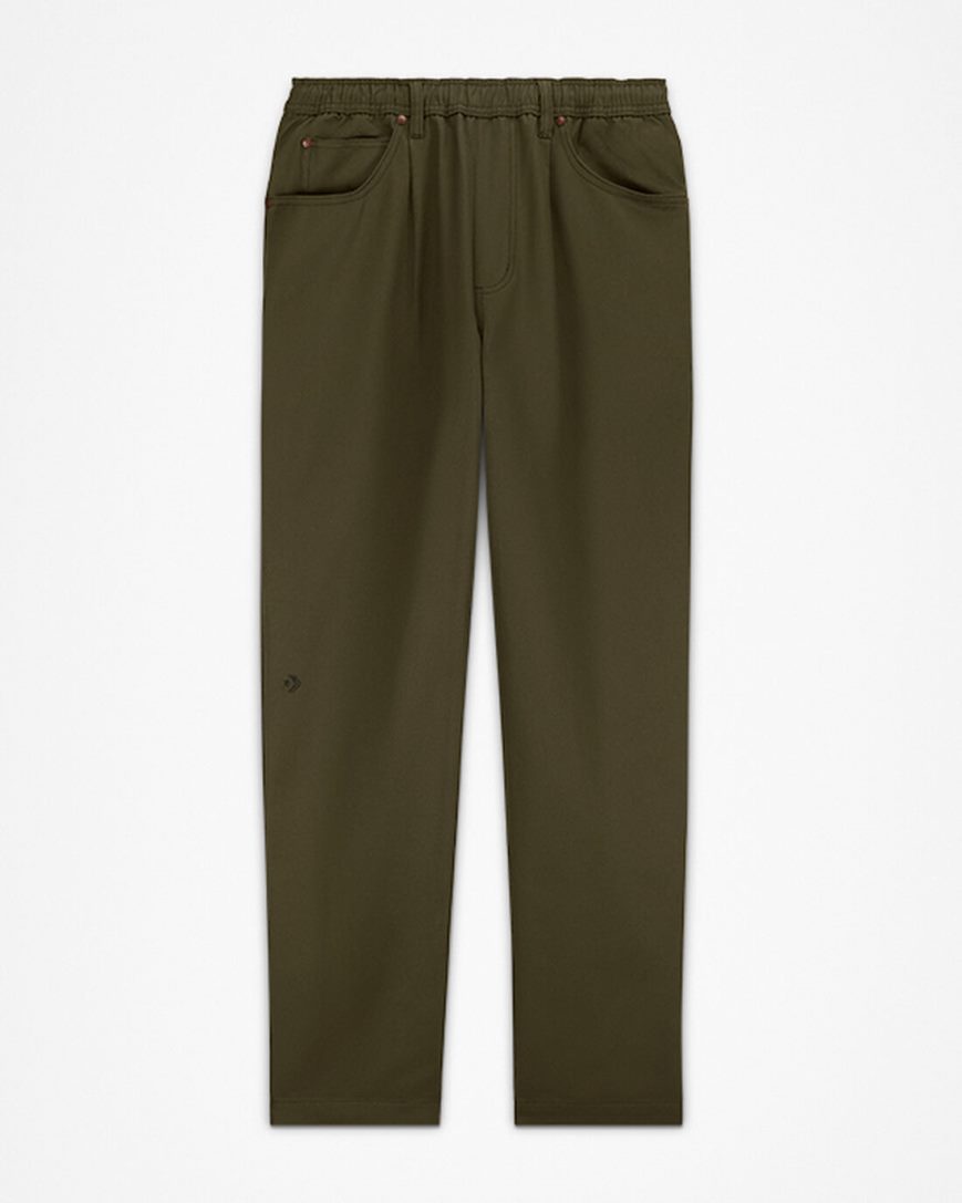 Men\'s Converse Five Pocket Pants Olive | AU 43E69Q